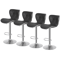 Shell Back Bar Stools Adjustable Height Swivel PU Leather Stools With Footrest Back Black 0