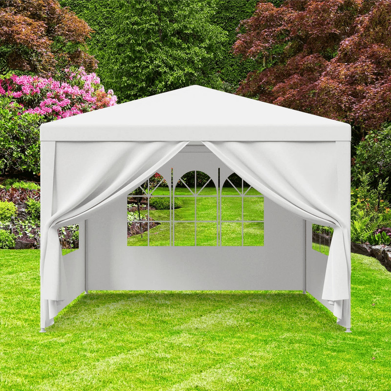 Canopy Party Tent With Sidewall Windows White Festival Garage Shelter 1