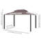 CoffeeColored Patio Gazebo 10x13ft Aluminum Frame With Mesh Netting 2Tier Roof 7