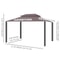 CoffeeColored Patio Gazebo 10x13ft Aluminum Frame With Mesh Netting 2Tier Roof 7