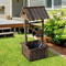 Outdoor Wishing Well Fountain Wooden Decorative Water Feature For Backyard Garden 0
