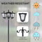 Triple Head Solar Light Post Durable AllWeather Outdoor Lamp For Driveways Landscaping 4