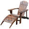 Solid Fir Wood Adirondack Chair Relaxing Patio Deck Lounger Beach Seat Poolside Ottoman Combo 3