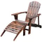 Solid Fir Wood Adirondack Chair Relaxing Patio Deck Lounger Beach Seat Poolside Ottoman Combo 3