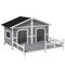 Large Wooden Dog House For Porch Or Deck 59 Grey Outdoor Pet Shelter 2