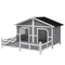 Large Wooden Dog House For Porch Or Deck 59 Grey Outdoor Pet Shelter 6