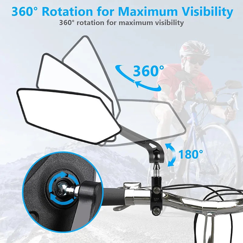 Adjustable Rotatable Bike Rear View Mirror Reflector Clear Rearview Handlebar Mirror For Bicycle El 1