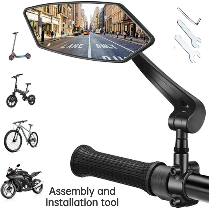 Adjustable Rotatable Bike Rear View Mirror Reflector Clear Rearview Handlebar Mirror For Bicycle El 6