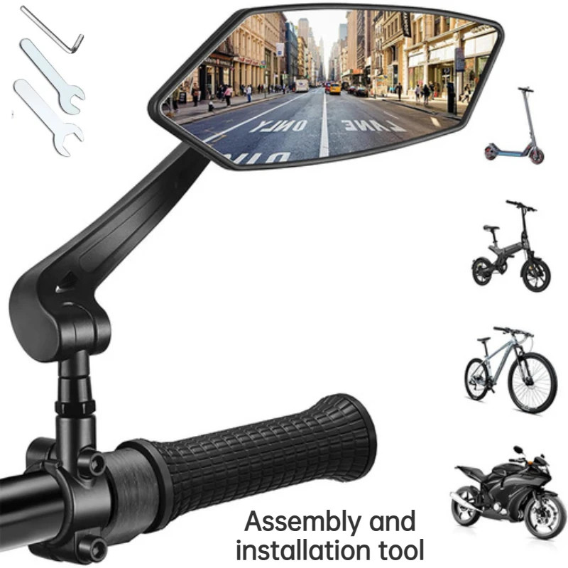 Adjustable Rotatable Bike Rear View Mirror Reflector Clear Rearview Handlebar Mirror For Bicycle El 7