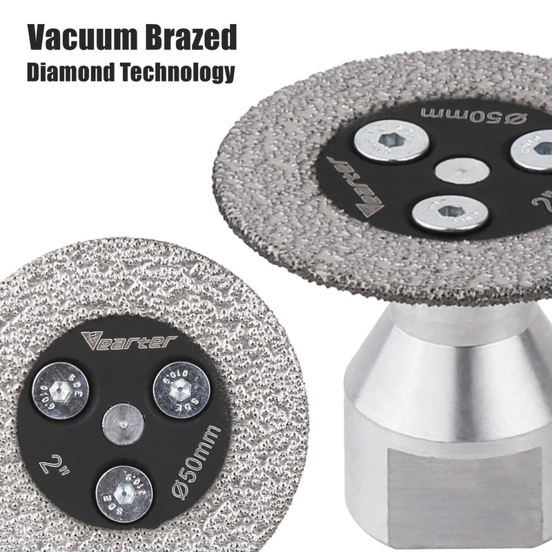 M14 Flange Diamond Cutting Disc, Vearter Vacuum Brazed Engraving Saw Blade for Marble, Tile, Ceramic, Stone, Concrete