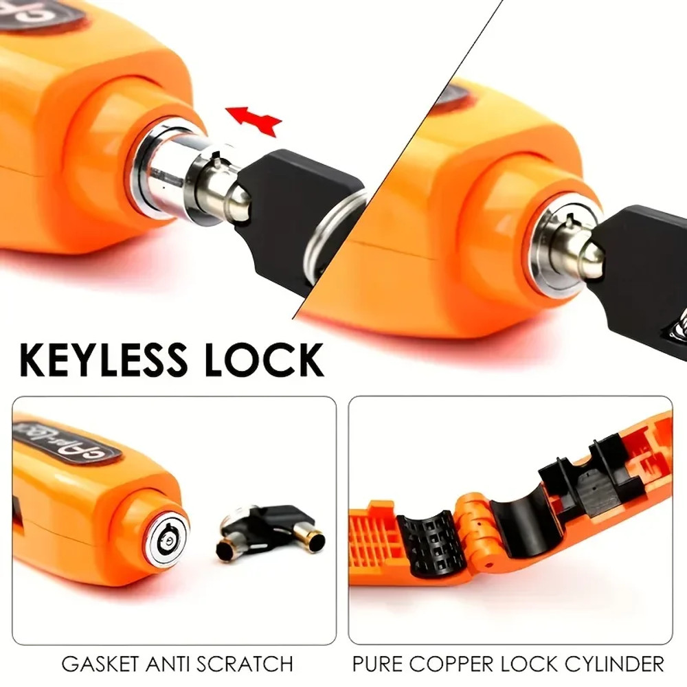 Anti-Theft Lock Set for Mini Electric Vehicle Bike, Handlebar Throttle Lock with Cycling Horn for E-Scooter, Motorcycle