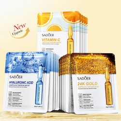 gold essence face masks, hydrating & brightening facial skincare sheet mask for delicate skin rejuvenation