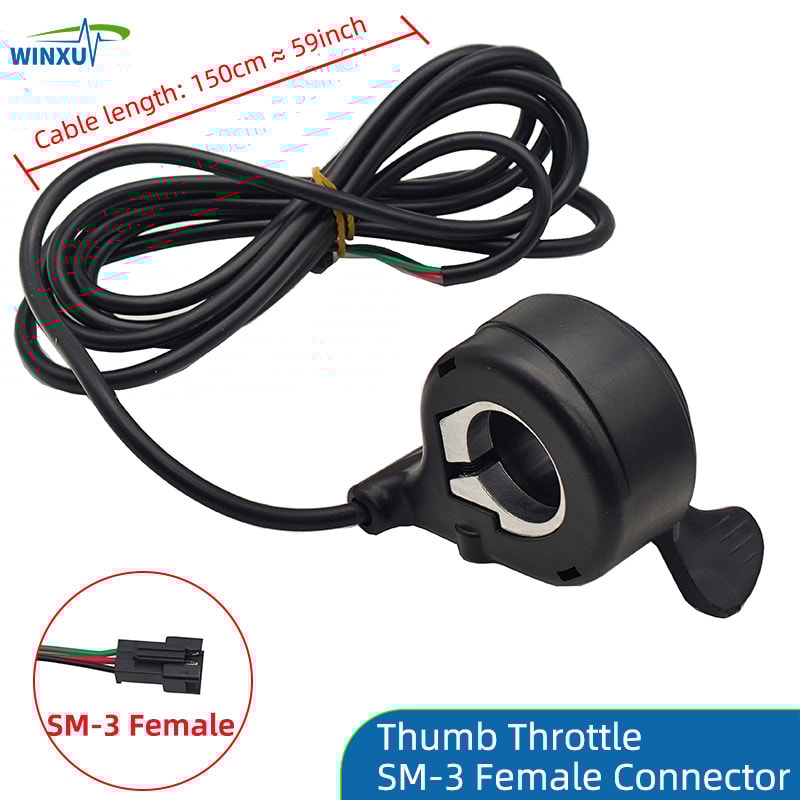 Electric Bicycle Thumb Throttle Accelerator, Universal E-Bike Speed Control Regulator for Scooter, Folding Bike