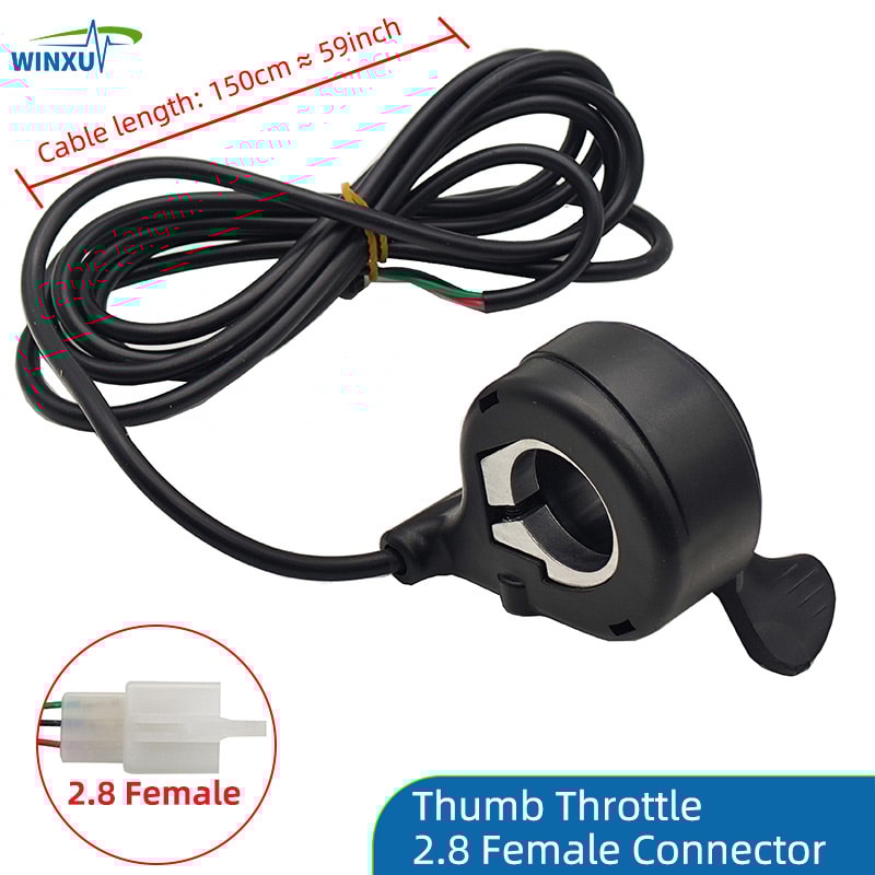 Electric Bicycle Thumb Throttle Accelerator, Universal E-Bike Speed Control Regulator for Scooter, Folding Bike