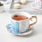 European Retro Luxury Ceramic Mug & Saucer Set, Afternoon Tea Coffee Cup for Couples, Home Drinkware, Elegant Vintage