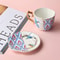European Retro Luxury Ceramic Mug & Saucer Set, Afternoon Tea Coffee Cup for Couples, Home Drinkware, Elegant Vintage
