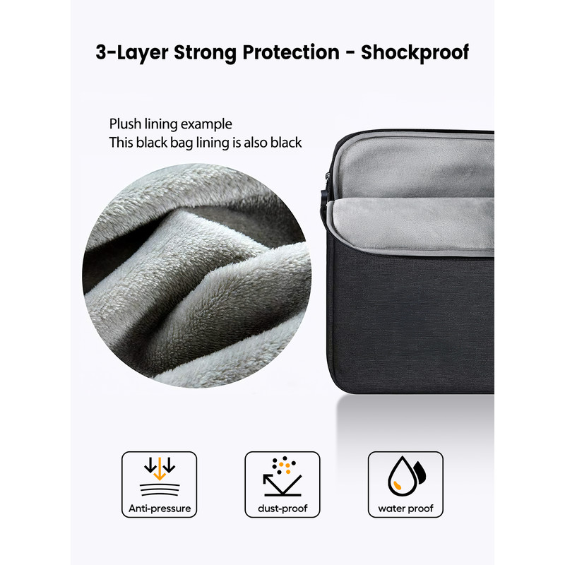 Waterproof Laptop Sleeve for UPERFECT Portable Monitor Touchscreen, Travel Case Bag with Large Side Pocket
