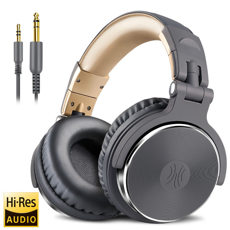 DJ Headphones Wired Studio Pro Headset With Mic HiFi Monitor Sound Dual Cable Music Headphones For  11