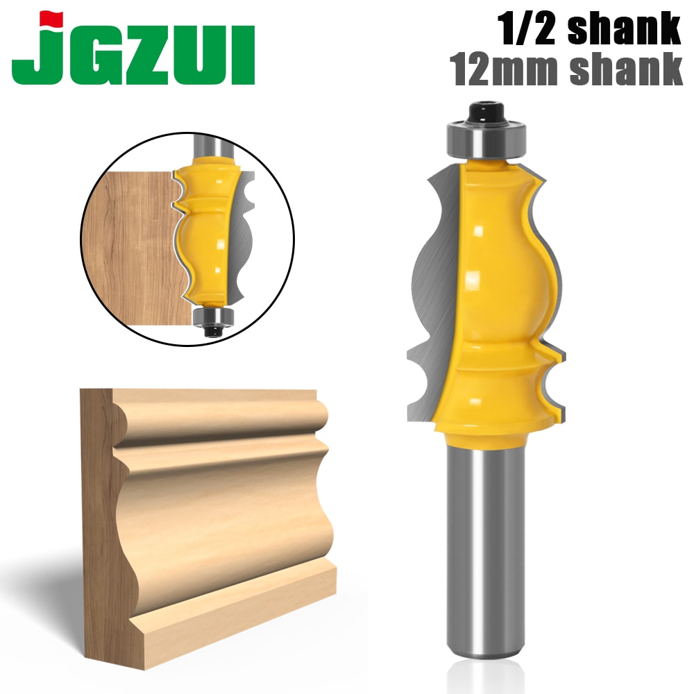 Molding Router Bit 1/2" Shank, Tenon Cutter, 8mm 12mm Shank for Woodworking, Architectural Router Bit for Wood Trim