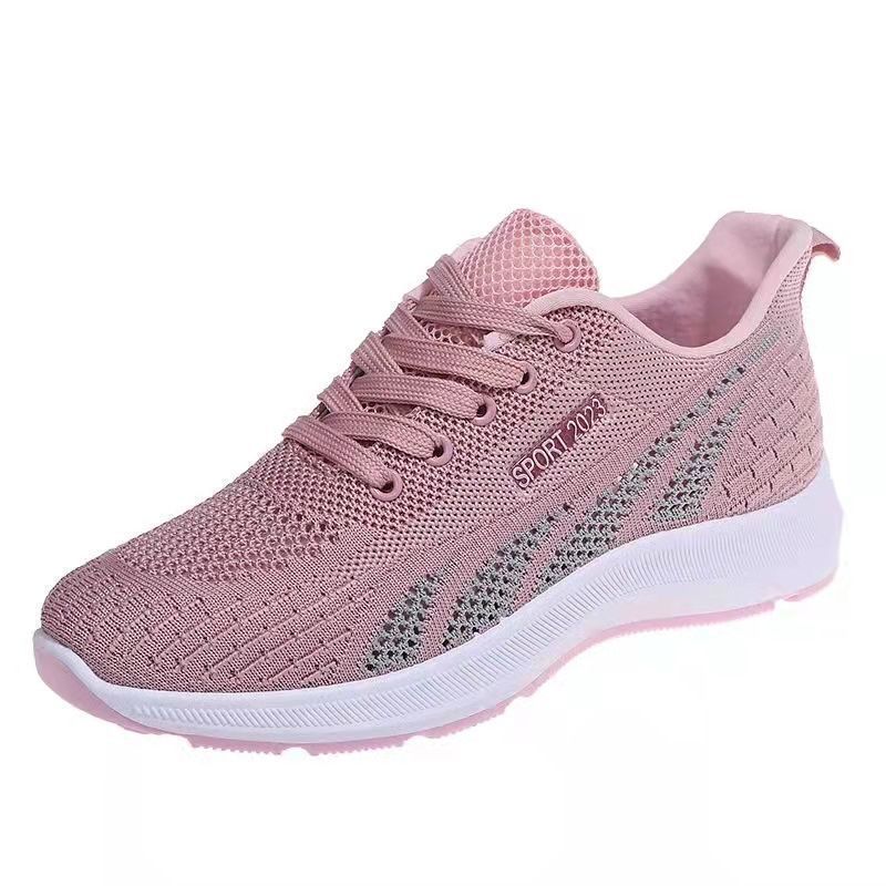 Breathable Running Shoes for Women, Summer Mesh Sneakers with Air Cushion, Lightweight Outdoor Sports Trainers Lace-Up
