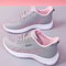 Breathable Running Shoes for Women, Summer Mesh Sneakers with Air Cushion, Lightweight Outdoor Sports Trainers Lace-Up
