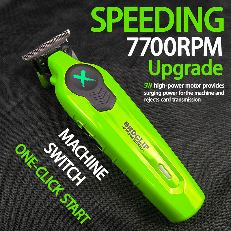 FA1T Green Hair Trimmer Pro Electric Barber Clipper For Fading Carving  Detailing With Charging Doc 1
