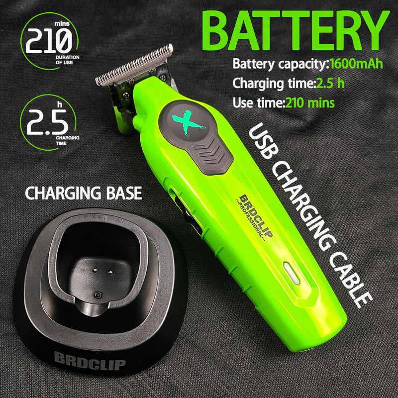 FA1T Green Hair Trimmer Pro Electric Barber Clipper For Fading Carving  Detailing With Charging Doc 4