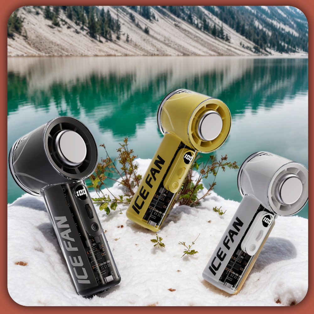 100-Speed Turbo Portable Mini Air Condition Fan, 3000mAh Rechargeable Cooling Handheld Fan for Home, Office, Camping