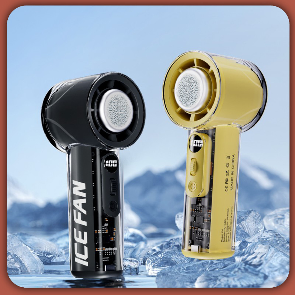 100-Speed Turbo Portable Mini Air Condition Fan, 3000mAh Rechargeable Cooling Handheld Fan for Home, Office, Camping