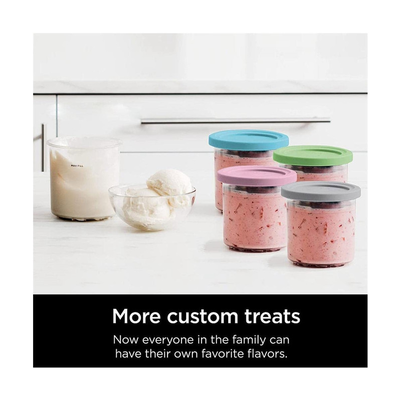 Ice Cream Containers with Lids for Ninja Creami, Reusable Ice Cream Pints Cup for Homemade Frozen Desserts