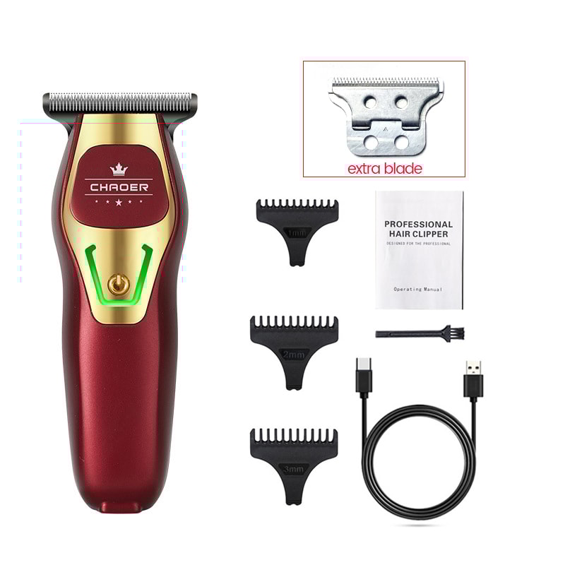 Professional T Blade Hair Trimmer For Men Rechargeable Electric Clipper Beard Shaver Barber Haircut 9