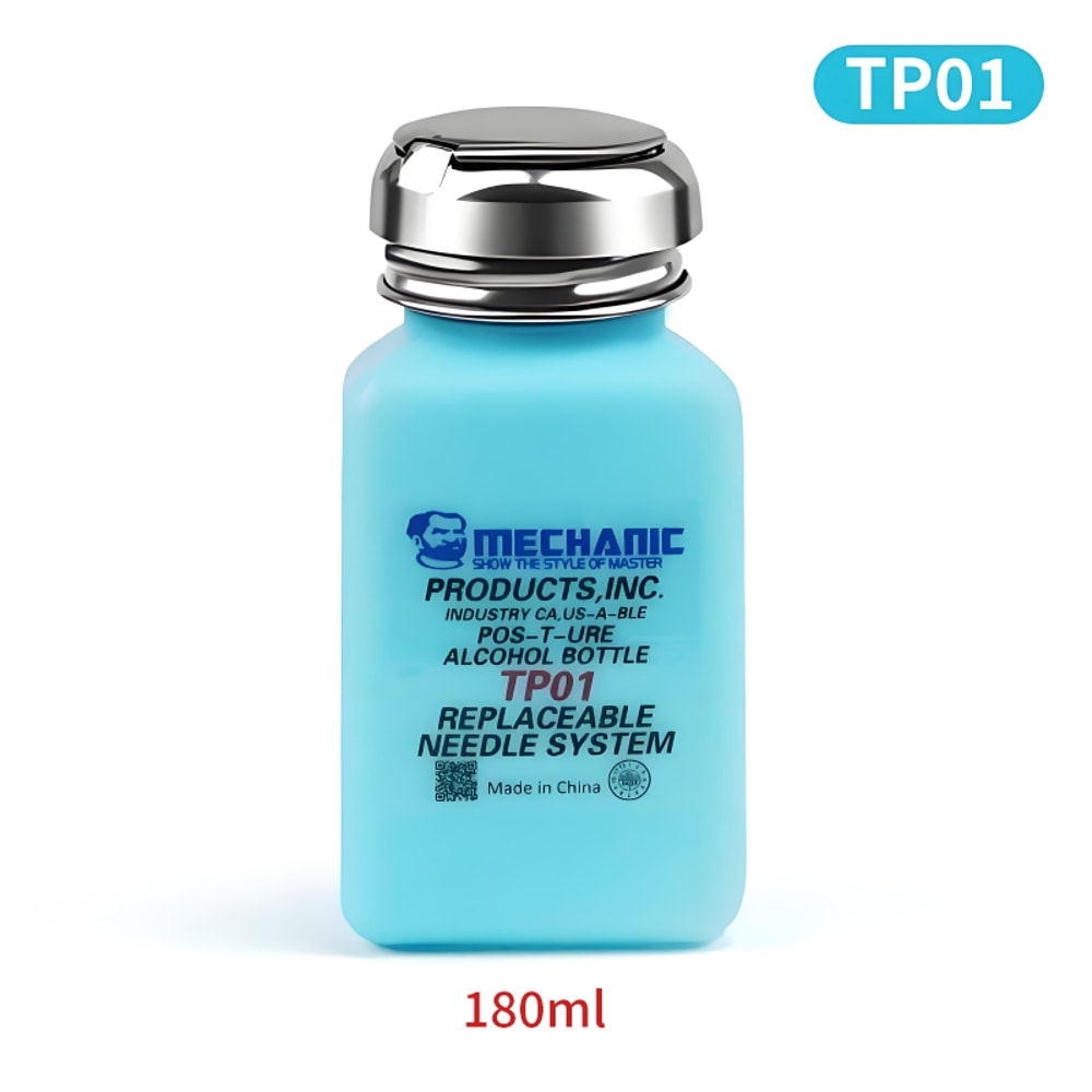 Industrial Stainless Steel MECHANIC Anti-Static Alcohol Dispenser Bottle for Motherboard Cleaning, PCB Repair