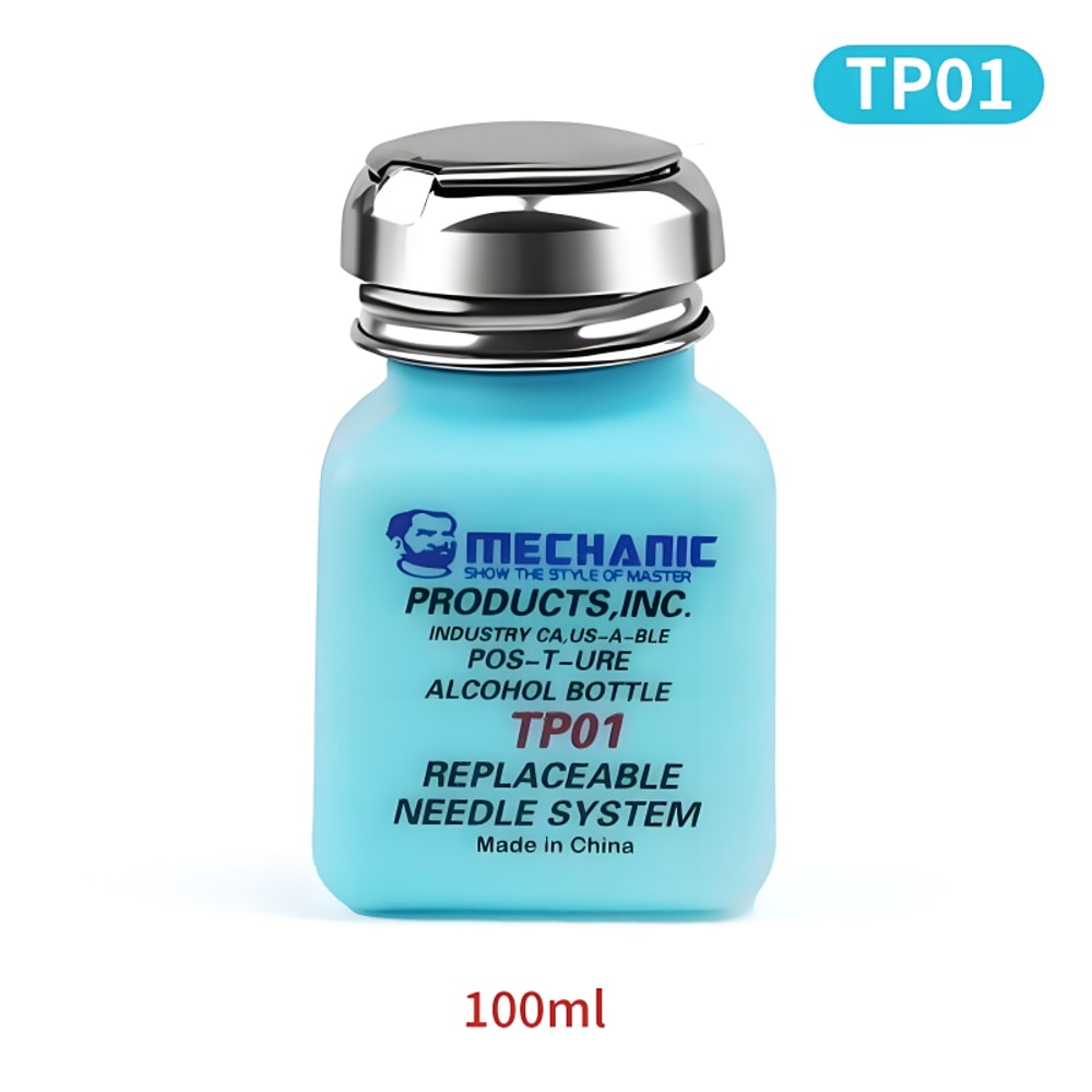 Industrial Stainless Steel MECHANIC Anti-Static Alcohol Dispenser Bottle for Motherboard Cleaning, PCB Repair