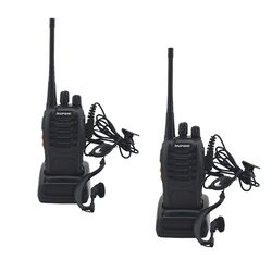 uhf walkie talkie 16 channel two way radio with earpiece, long range portable transceiver