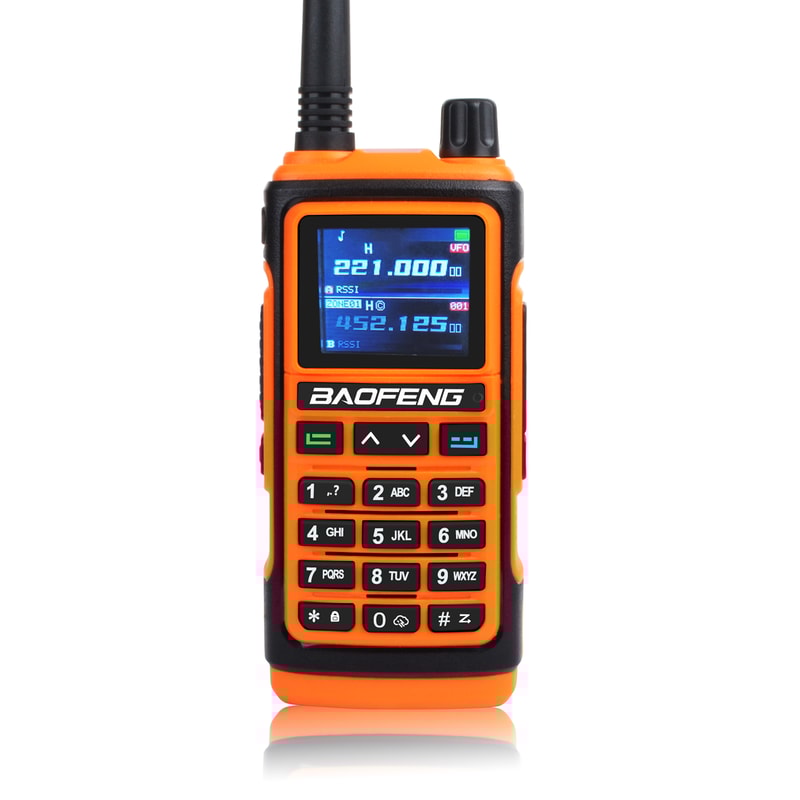 GPS Walkie Talkie Five-Band Receive, Tri-Band Transmit FM Air Band Two Way Radio for Survival, Travel, Aviation, Outdoor