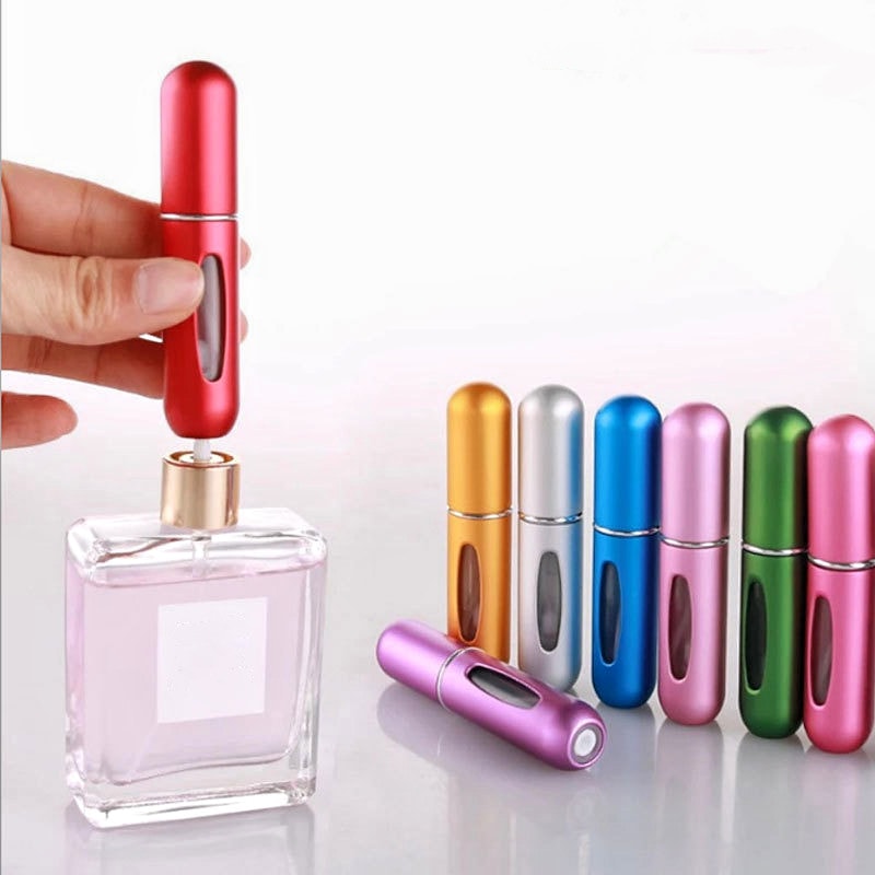 Mini 5ml Refillable Perfume Spray Bottle, Portable Atomizer Scent Pump Cosmetic Container for Travel, Purse, Gift