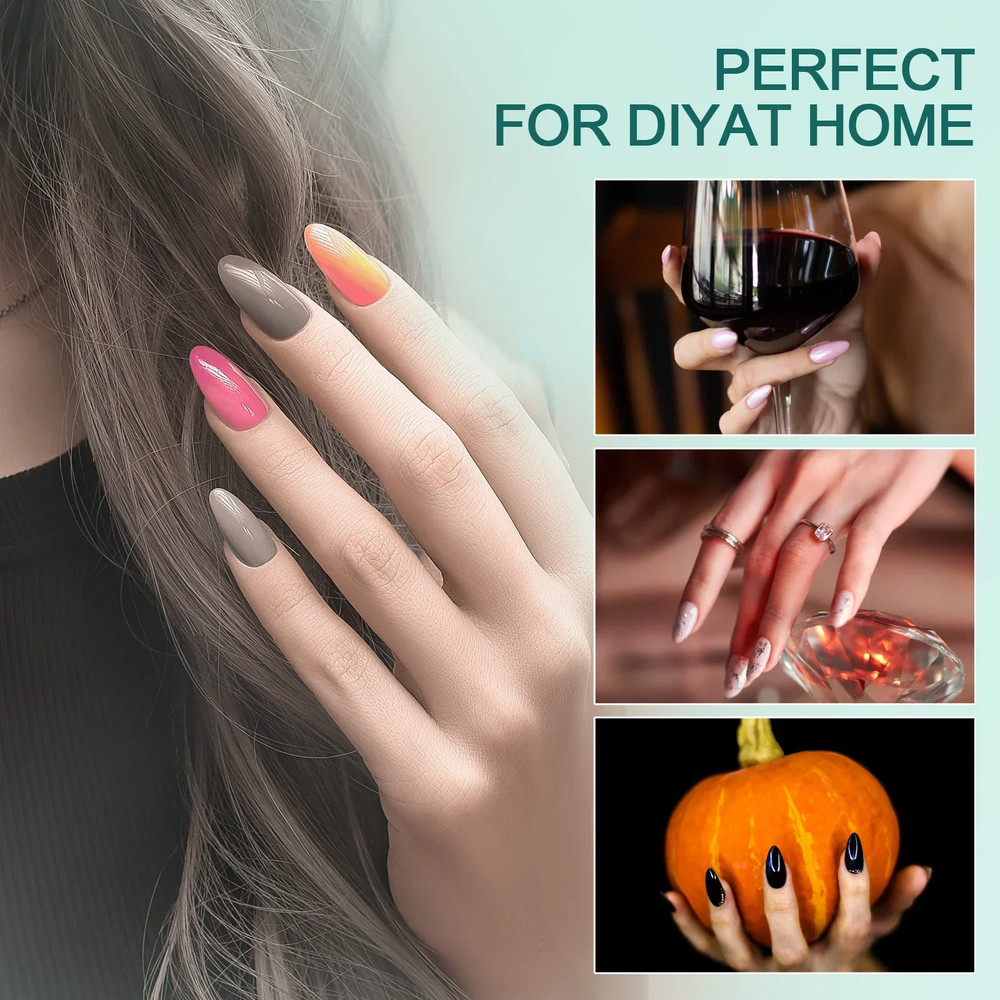 Nailpop Soft Gel X Nail Tips Set, Medium Short Almond & Square Shape, Soak Off Reusable Nails for Easy Nail Extension
