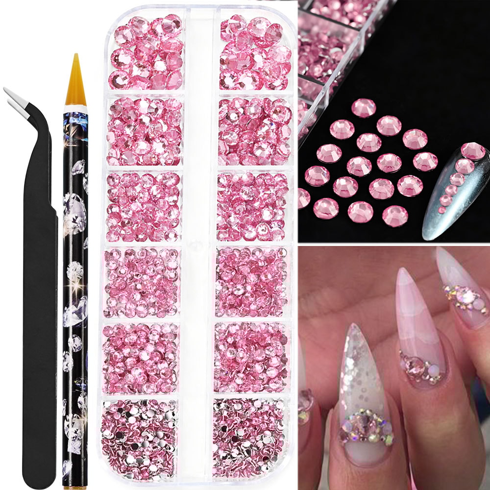 White Flatback Pearls Beads Nail Charms, 3D Nail Art Half Round Pearl Rhinestones for DIY Nail Jewelry & Craft