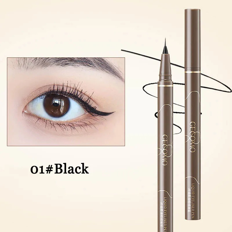 Waterproof Ultra Thin Eyeliner Pen for Lower Eyelash, Black Brown Lying Silkworm Eye Liner Pencil, Smooth & Long-Lasting