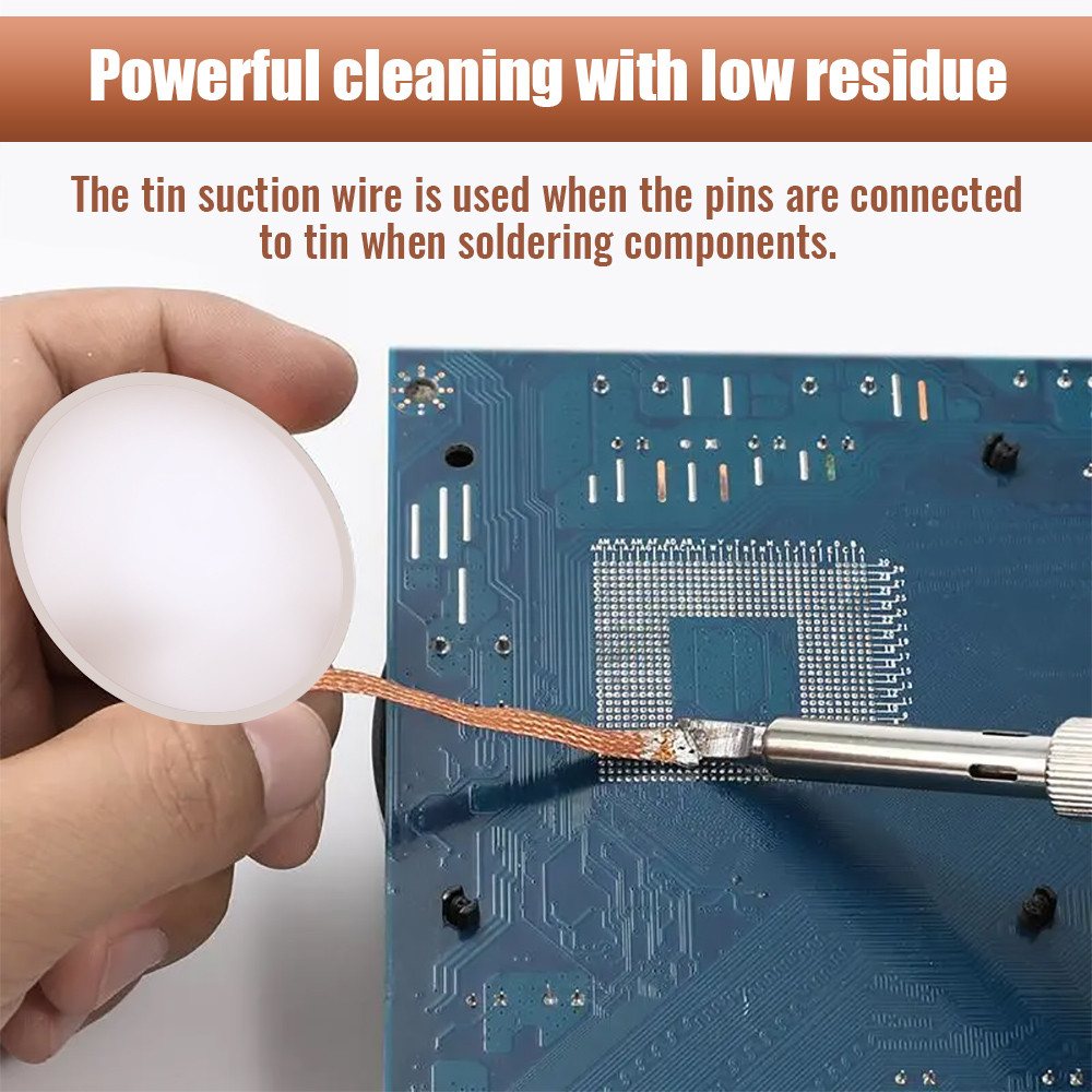 Soldering Wick Desoldering Braid Tape Copper Wire Flux Remover Tin Lead Cord for Electronics Repair & Welding