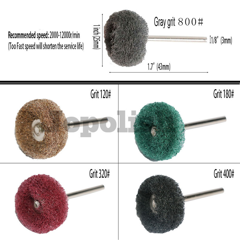 Wool Felt Sanding Grinding Buffing Wheel with Shank, Cotton Polishing Head Brush for Dremel Rotary Drill Tools