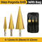 Titanium HSS Step Drill Bit Set for Metal Wood Plastic, Conical Stepped Power Tool Bits Kit
