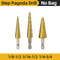 Titanium HSS Step Drill Bit Set for Metal Wood Plastic, Conical Stepped Power Tool Bits Kit