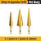 Titanium HSS Step Drill Bit Set for Metal Wood Plastic, Conical Stepped Power Tool Bits Kit