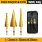 Titanium HSS Step Drill Bit Set for Metal Wood Plastic, Conical Stepped Power Tool Bits Kit