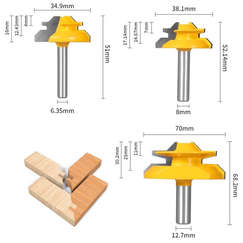 Lock Miter Router Bit – Woodworking Milling Cutter Tool for Creating Tight Corner Joints in Cabinets, Furniture
