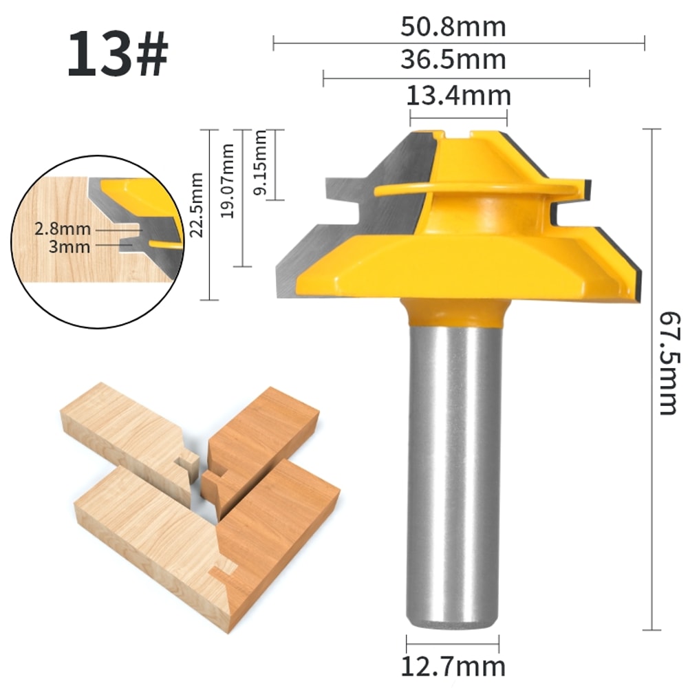 Lock Miter Router Bit – Woodworking Milling Cutter Tool for Creating Tight Corner Joints in Cabinets, Furniture