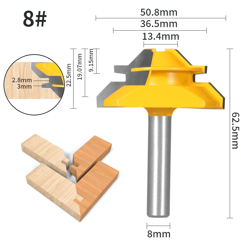 Lock Miter Router Bit – Woodworking Milling Cutter Tool for Creating Tight Corner Joints in Cabinets, Furniture