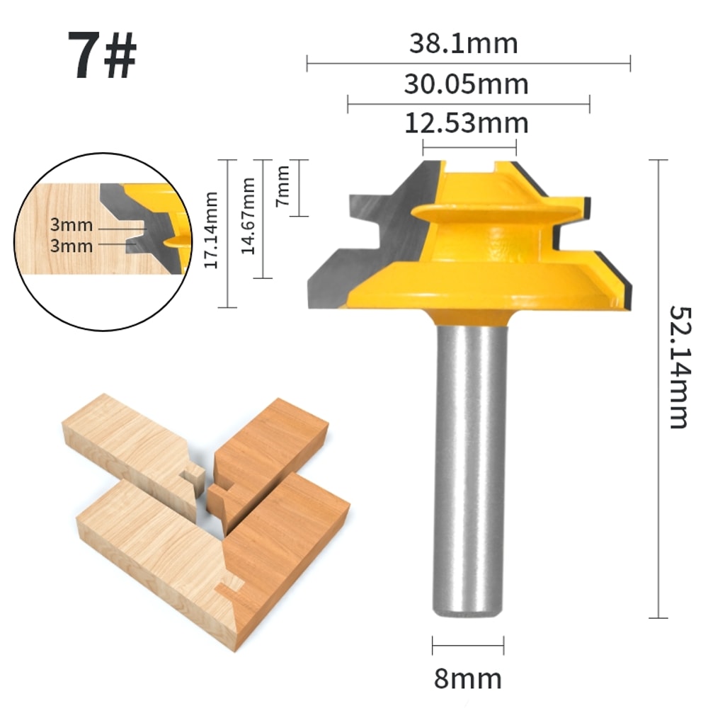 Lock Miter Router Bit – Woodworking Milling Cutter Tool for Creating Tight Corner Joints in Cabinets, Furniture