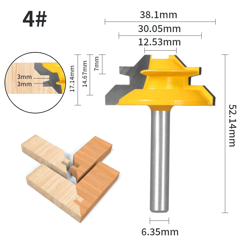 Lock Miter Router Bit – Woodworking Milling Cutter Tool for Creating Tight Corner Joints in Cabinets, Furniture